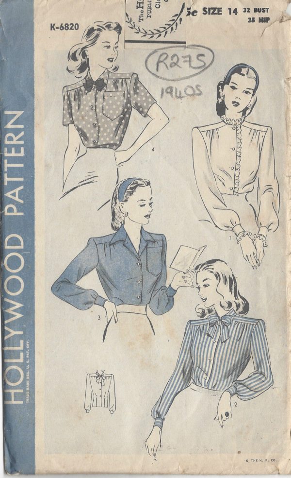 1940s-Vintage-Sewing-Pattern-B32-BLOUSE-R275-251161726777