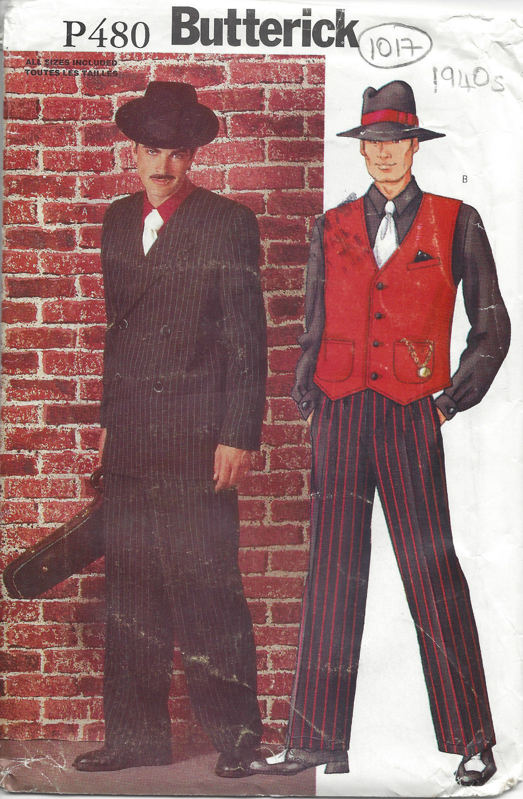Vintage 1950/'s Sewing Pattern Men/'s Tailored Jacket Vest Waistcoat Chest 38/"