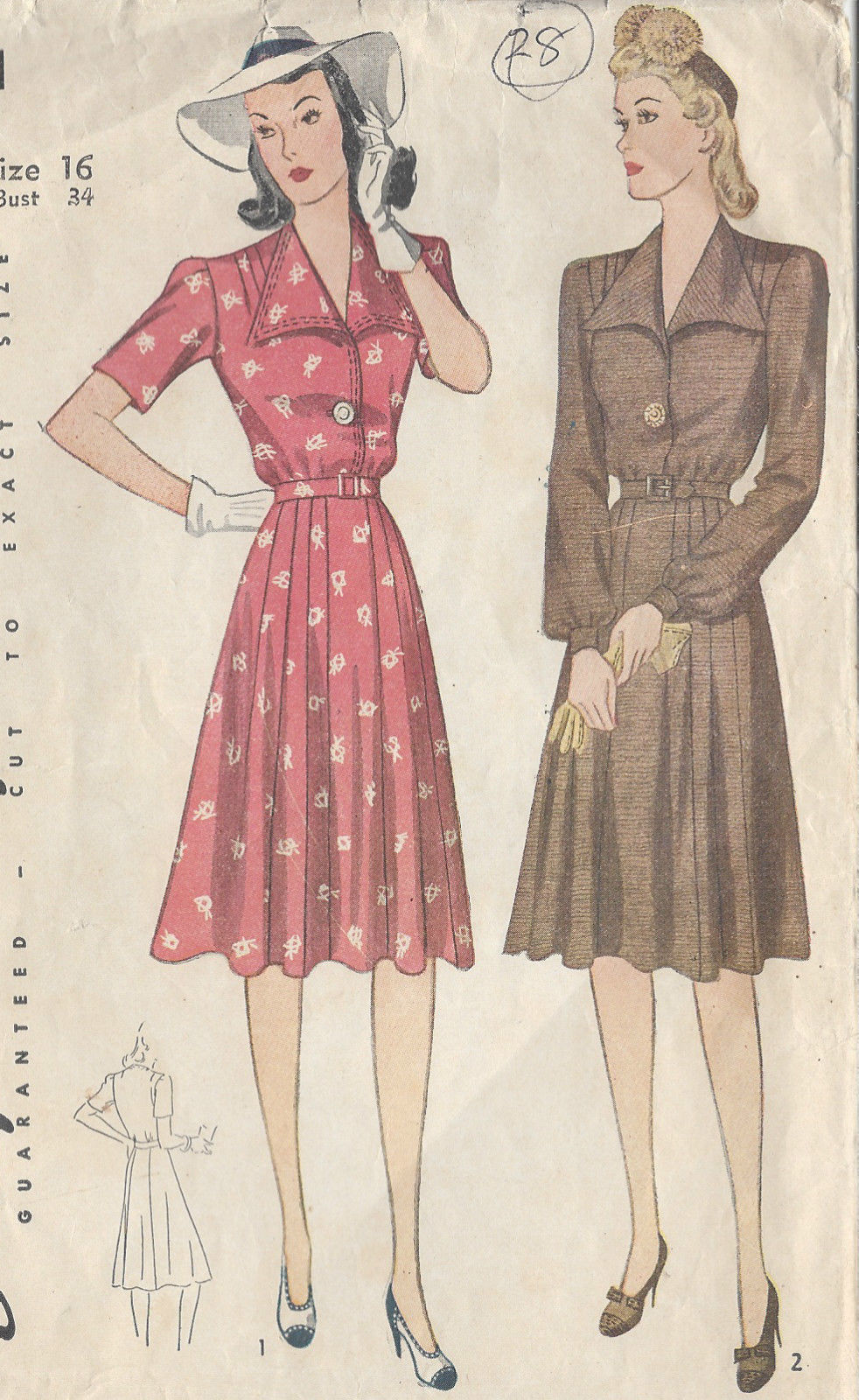 Vintage Pattern Shop | 1940s vintage sewing pattern dress b34 quot 28 the vintage Vintage Pattern Shop | 1940s vintage sewing pattern dress b34 quot 28 the vintage
