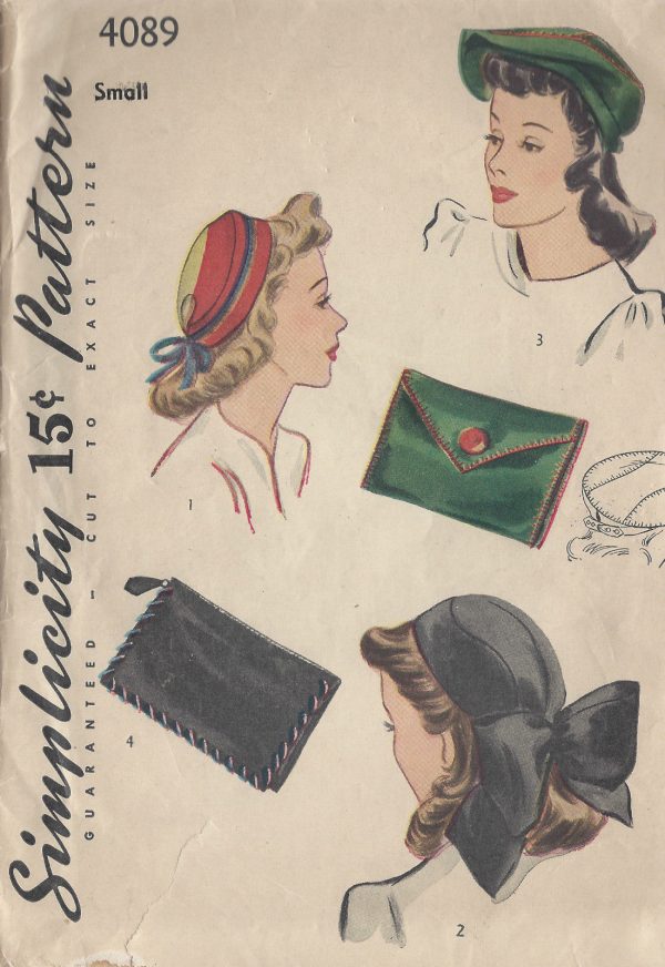 1940s-Vintage-Sewing-Pattern-S21-HATS-BAG-1028-251290972107