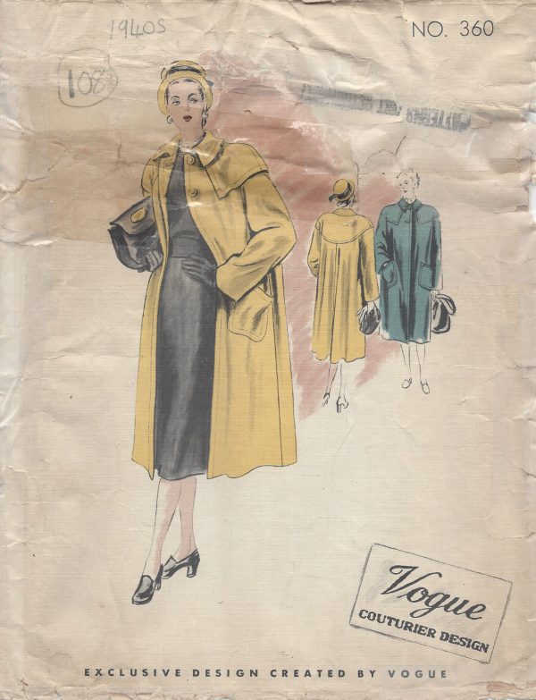 1940s-Vintage-VOGUE-Sewing-Pattern-B34-COAT-108-251173697947