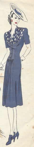 1943-WW2-Vintage-VOGUE-Sewing-Pattern-B30-DRESS-1129-251359282317-4