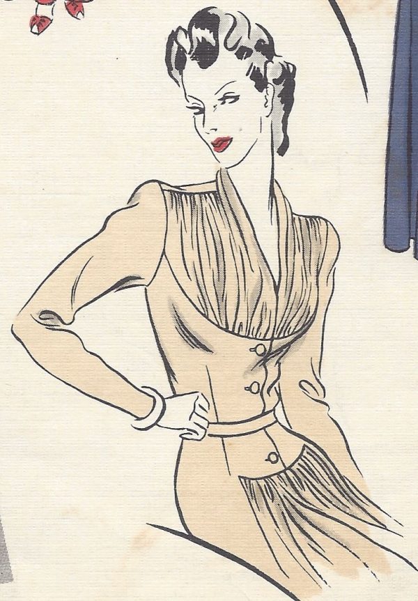 1943-WW2-Vintage-VOGUE-Sewing-Pattern-B30-DRESS-1129-251359282317-5