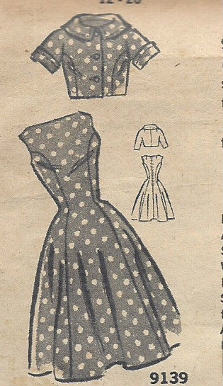 1950s-Vintage-Sewing-Pattern-B30-12-DRESS-JACKET-R300-251321059567
