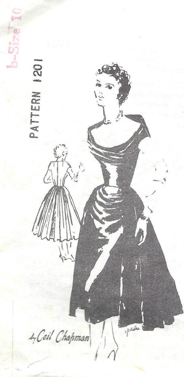 1950s-Vintage-Sewing-Pattern-B34-DRESS-1369-By-CEIL-CHAPMAN-For-SPADEA-251774822947-4
