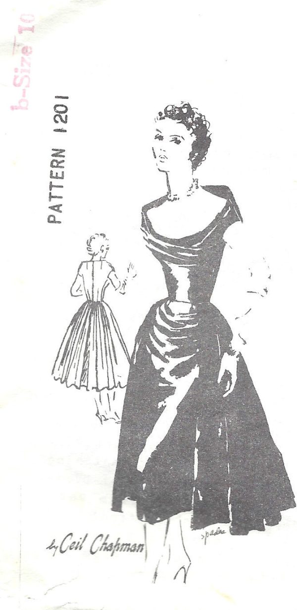 1950s-Vintage-Sewing-Pattern-B34-DRESS-1369-By-CEIL-CHAPMAN-For-SPADEA-251774822947
