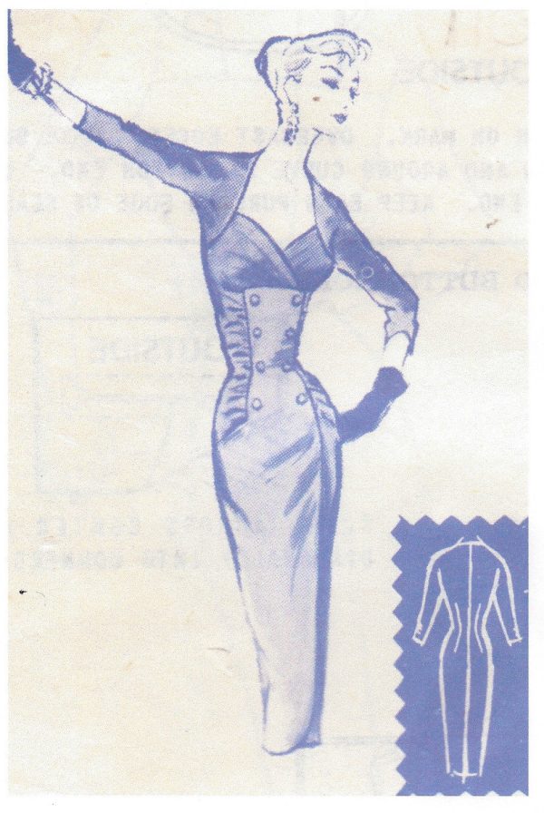 1950s-Vintage-Sewing-Pattern-B36-DRESS-110-By-Modes-Royale-252379195737