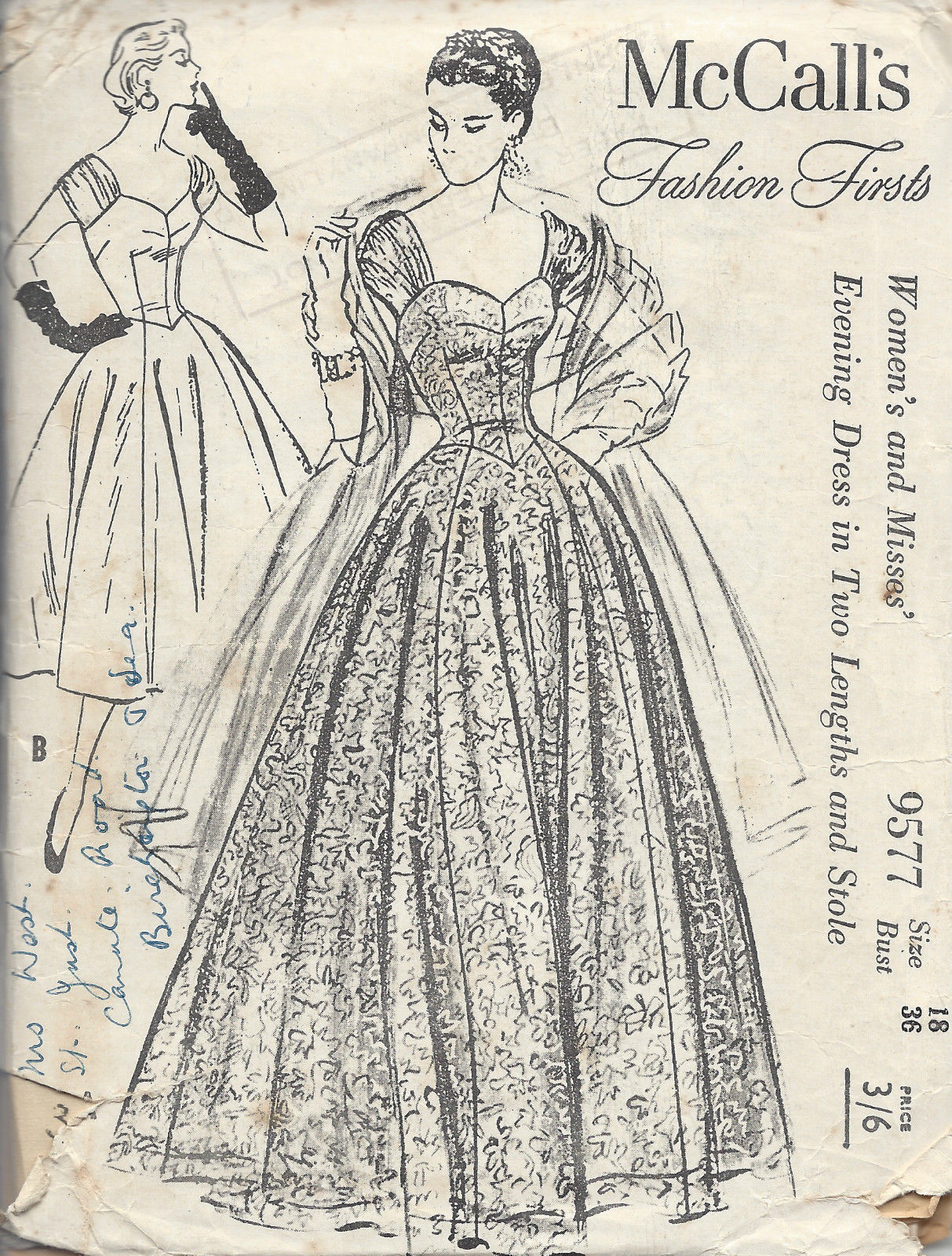 1950's evening gown patterns