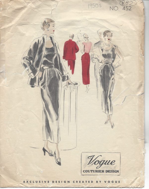 1950s-Vintage-VOGUE-Sewing-Pattern-B32-SKIRT-BLOUSE-JACKET-R82-251144749787