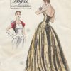 1953-Vintage-VOGUE-Sewing-Pattern-B30-EVENING-DRESSGOWN-BOLERO-E1305-261537931457