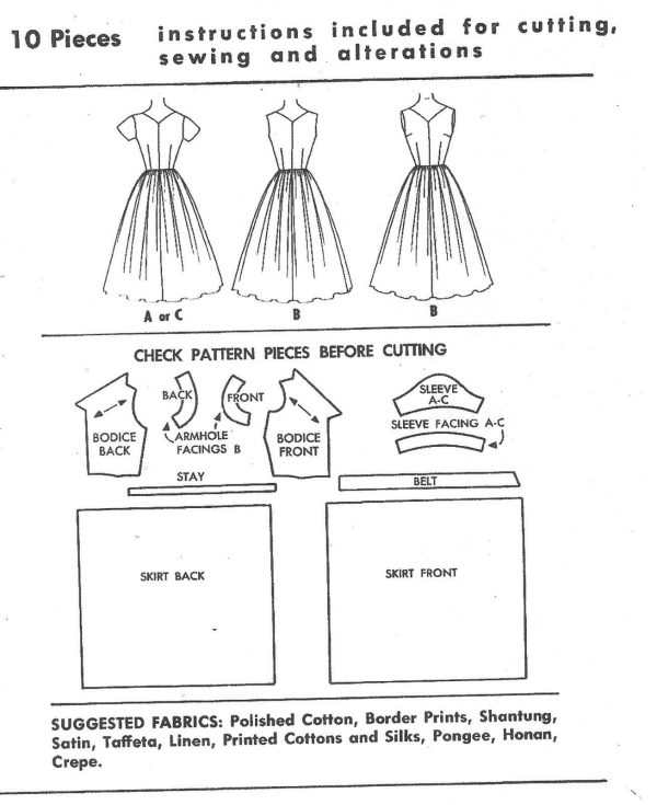 1955-Vintage-Sewing-Pattern-B34-DRESS-R224-251164513887-3