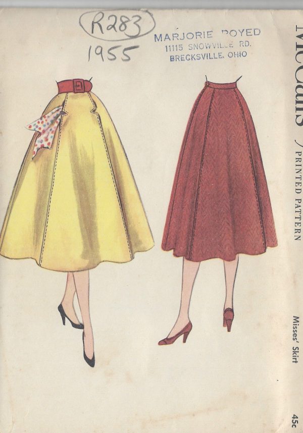 1955-Vintage-Sewing-Pattern-W24-SKIRT-R283-251162232847