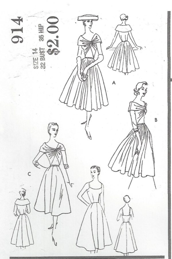 1956-Vintage-VOGUE-Sewing-Pattern-DRESS-B32-R497-251142509467-2