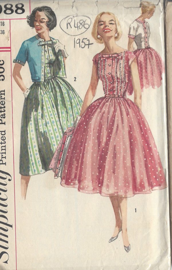 1957-Vintage-Sewing-Pattern-B36-DRESS-JACKET-R486-251151157367