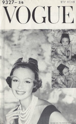 By 'John Frederics' R123 1950s Vintage VOGUE Sewing Pattern HAT S22" 