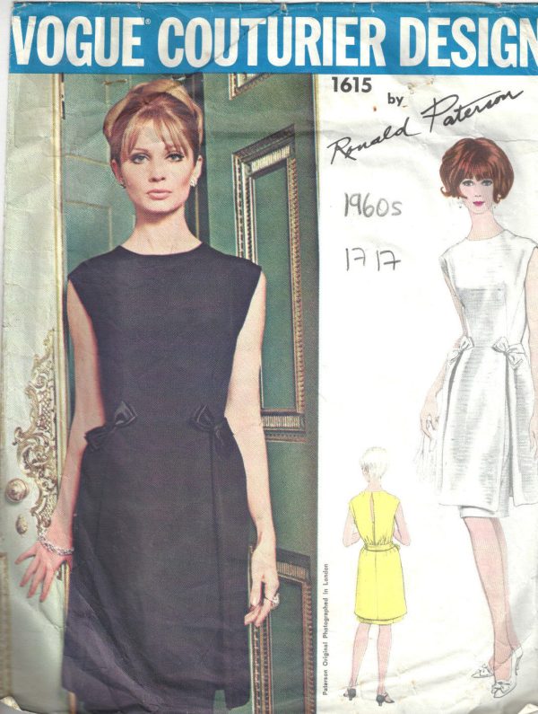 1960s-Vintage-VOGUE-Sewing-Pattern-B34-DRESS-1717-By-Ronald-Paterson-262601131967