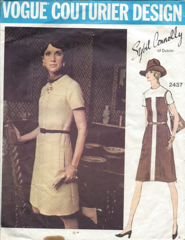1960s-Vintage-VOGUE-Sewing-Pattern-DRESS-B38-1157-By-Sybil-Connolly-251458040387