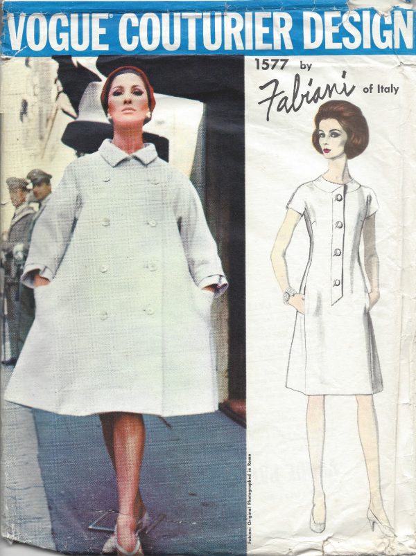 1965-Vintage-VOGUE-Sewing-Pattern-B34-COAT-DRESS-1318R-By-Fabiani-of-Italy-261579253437