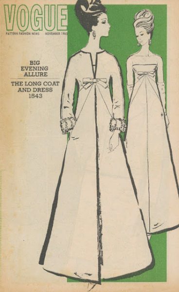 1965-Vintage-VOGUE-Sewing-Pattern-B34-EVENING-DRESS-COAT-1628-By-PATOU-262408349897-3