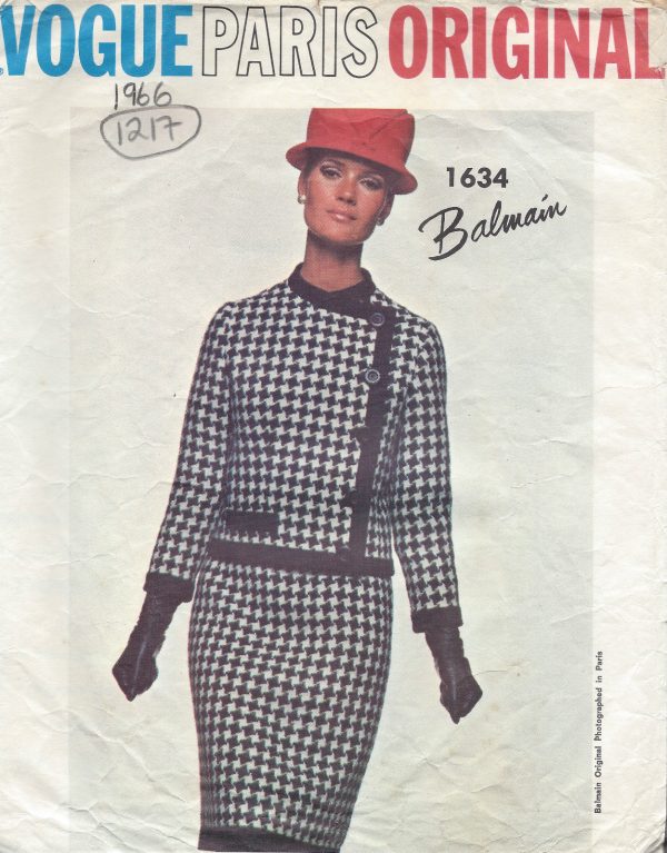 1966-Vintage-VOGUE-Sewing-Pattern-B38-DRESS-JACKET-1217-By-PIERRE-BALMAIN-261449335967
