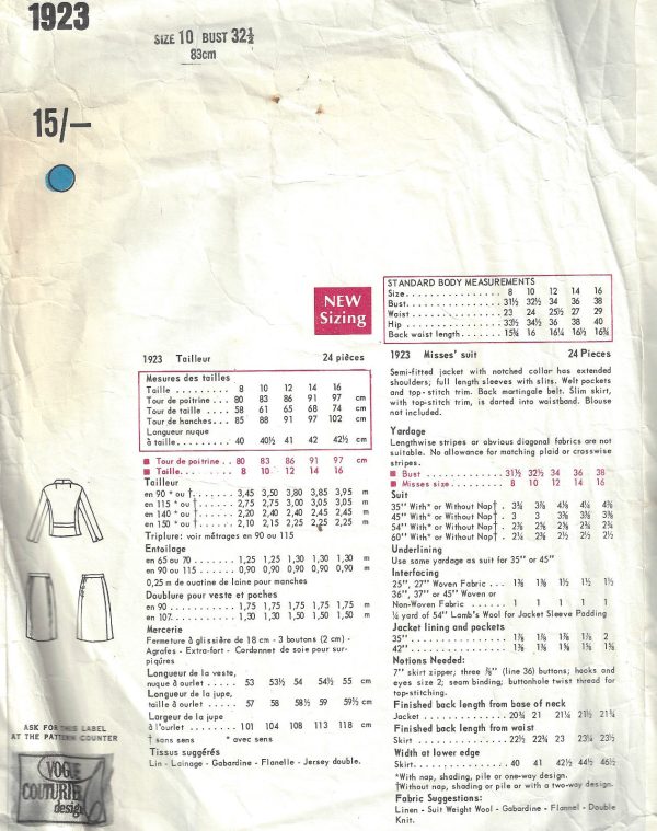 1968-Vintage-VOGUE-Sewing-Pattern-B38-SUIT-JACKET-SKIRT-1559-Jo-Mattli-252208957917-2