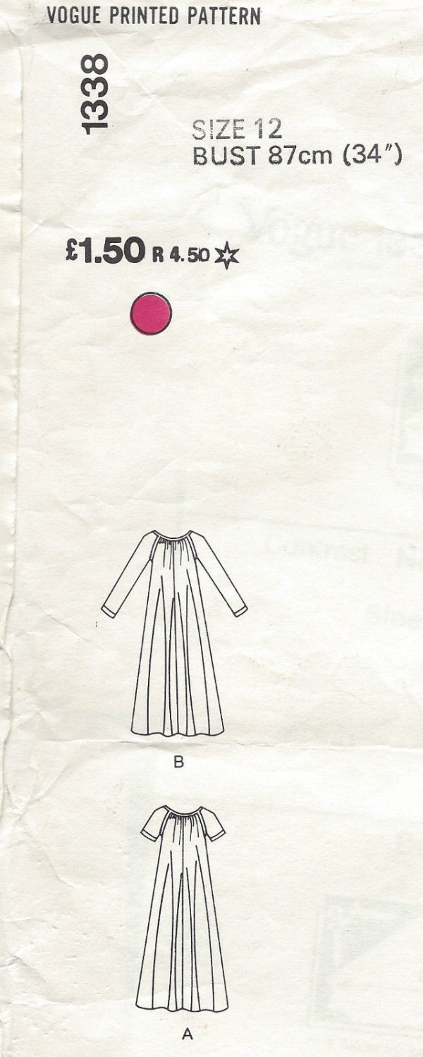 1970 S Vintage Vogue Sewing Motif B34 Robe de Soirée R905 Par Geoffrey Beene 1970 S Vintage Vogue Sewing Motif B34 Robe de Soirée R905 Par Geoffrey Beene