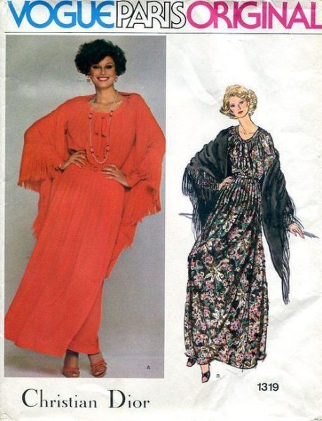 1975-Vintage-VOGUE-Sewing-Pattern-B36-DRESS-SHAWL-1700-By-Christian-Dior-262539000337