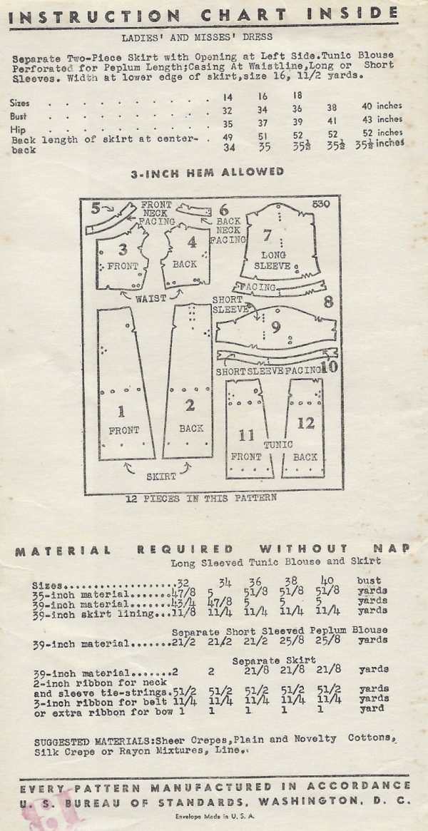 1930s-Vintage-Sewing-Pattern-B32-DRESS-TUNIC-BLOUSE-1530-262080974138-2