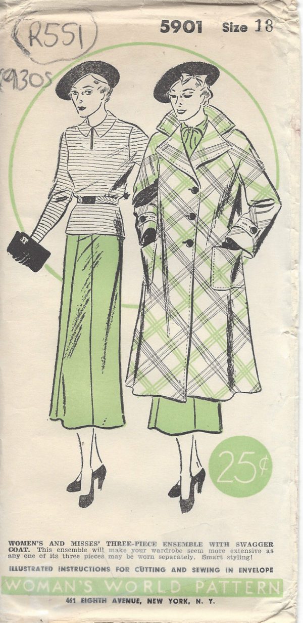 1930s-Vintage-Sewing-Pattern-SKIRT-BLOUSE-COAT-B36-R551R-251354858768