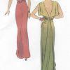 1930s-Vintage-VOGUE-Sewing-Pattern-B34-EVENING-DRESS-with-TRAIN-R953-262598382148-2