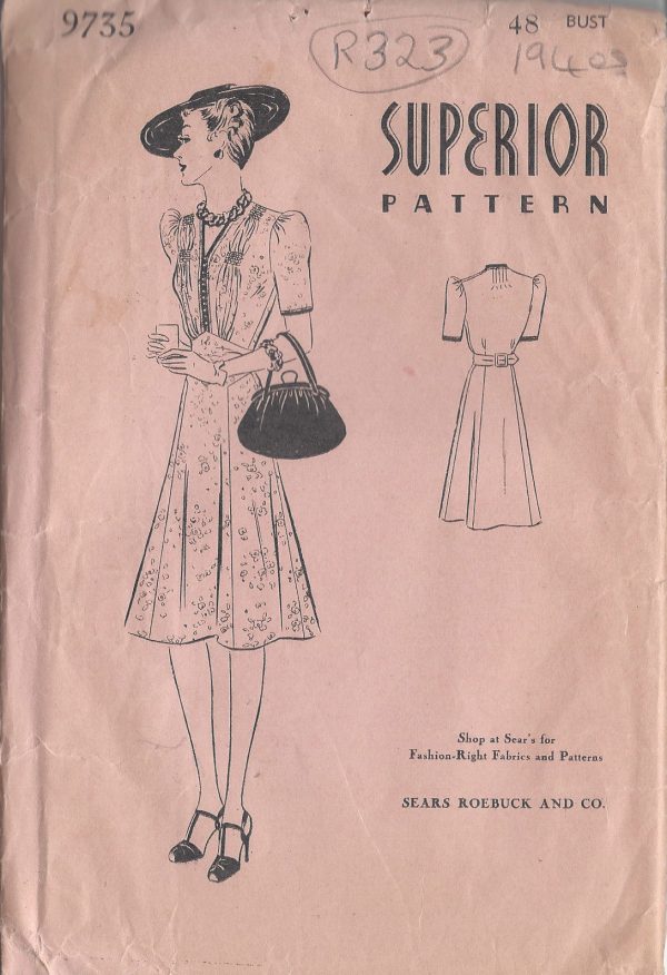 1940s-Vintage-Sewing-Pattern-B48-DRESS-R323-251161114488