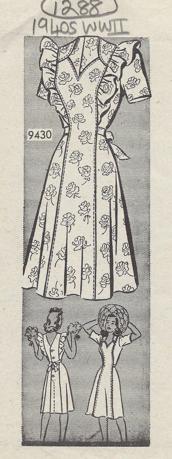 1940s-Vintage-Sewing-Pattern-PINAFORE-DRESS-B34-1288R-By-Marian-Martin-261510019608
