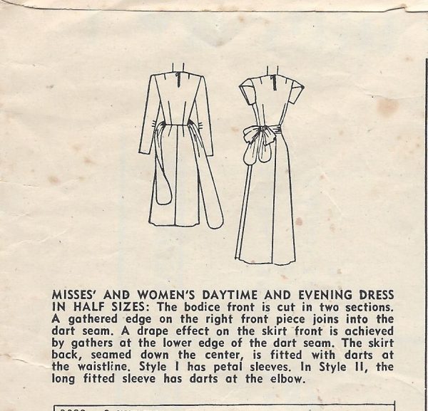 1947-Vintage-Sewing-Pattern-DRESS-B33-220-251146674718-3
