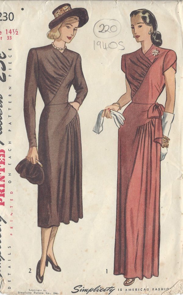 1947-Vintage-Sewing-Pattern-DRESS-B33-220-251146674718