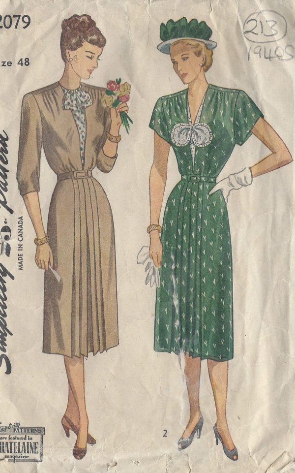 1947-Vintage-Sewing-Pattern-DRESS-B48-213-251146672968