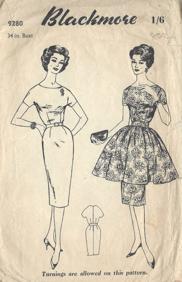1950s-Vintage-Sewing-Pattern-B34-DRESS-1015-261225041888