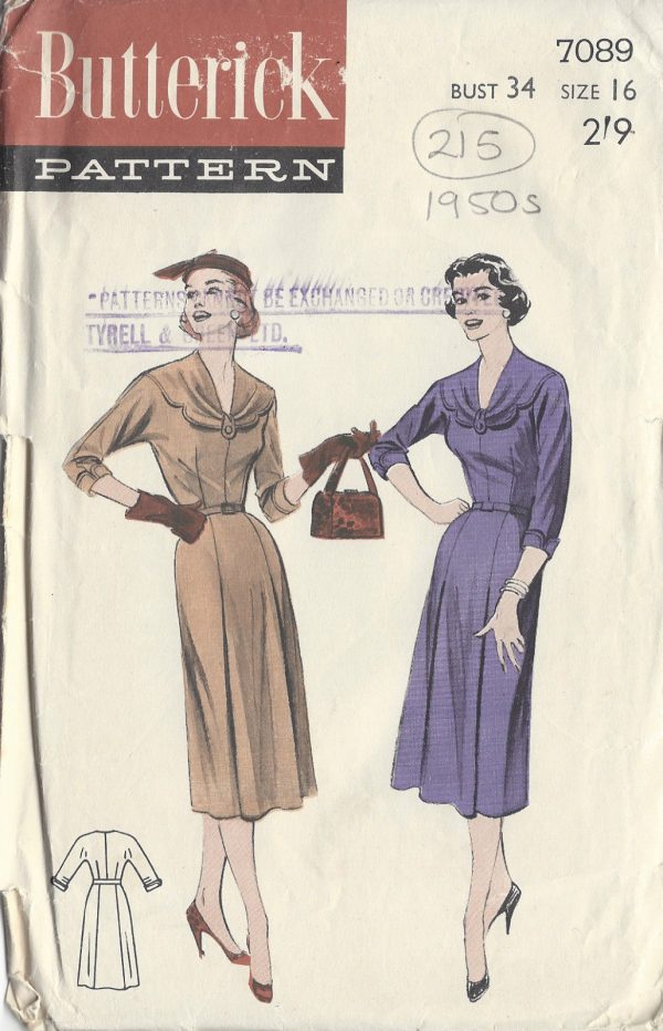 1950s-Vintage-Sewing-Pattern-B34-DRESS-215-251173325818