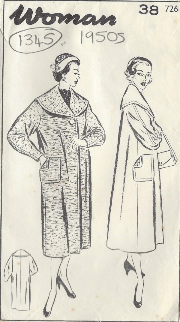 1950s-Vintage-Sewing-Pattern-B38-COAT-1345-261652832888