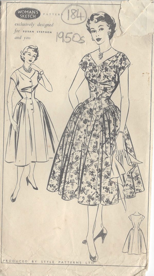 1950s-Vintage-Sewing-Pattern-B38-DRESS-184-251173284838