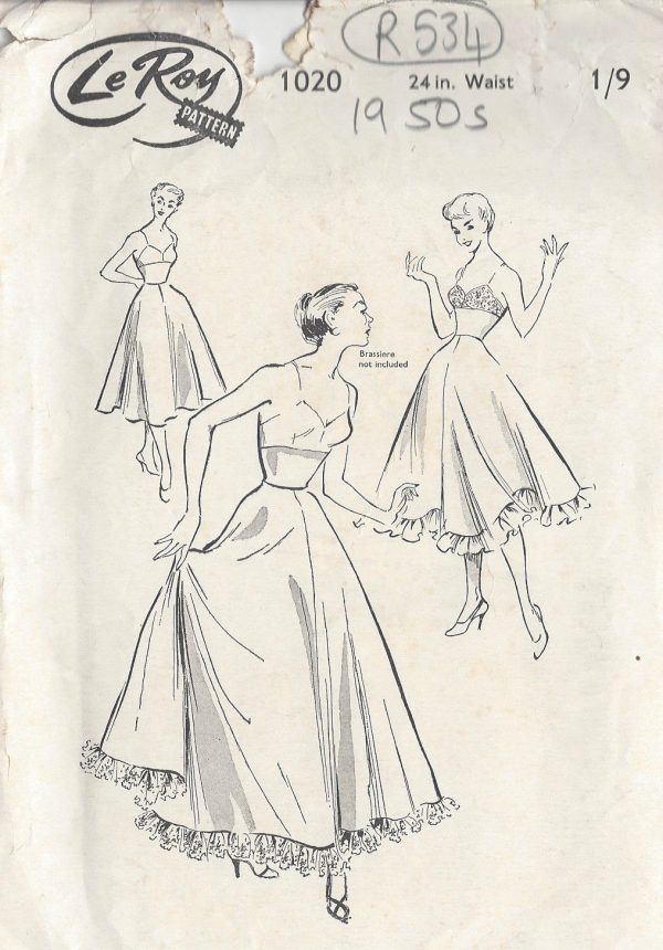 1950s-Vintage-Sewing-Pattern-PETTICOAT-W24-R534-251151035338