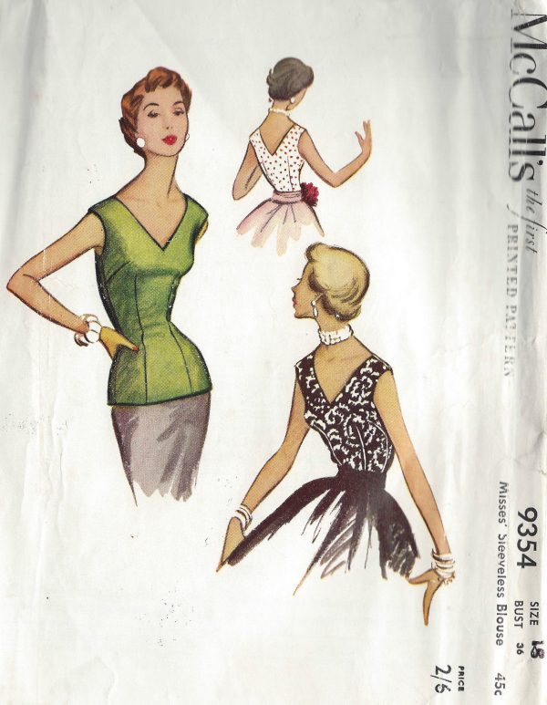 1953-Vintage-Sewing-Pattern-BLOUSE-B36-1247-261485575048
