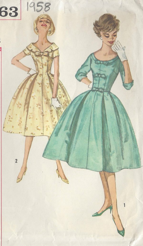 1958-Vintage-Sewing-Pattern-DRESS-B34-R521-251151050938
