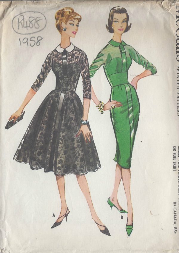 1958-Vintage-Sewing-Pattern-DRESS-B38-R488-251142525218