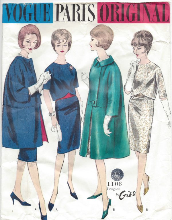 1960-Vintage-VOGUE-Sewing-Pattern-DRESS-COAT-B36-1170-By-Gres-261405534448