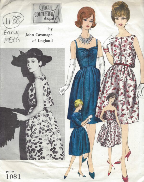 1960s-Vintage-VOGUE-Sewing-Pattern-B34-DRESS-BOLERO-1188-BY-JOHN-CAVANAGH-261447799978