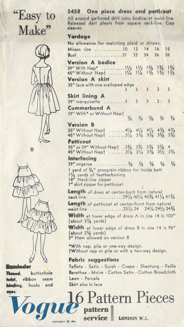 1961-Vintage-VOGUE-Sewing-Pattern-B34-DRESS-PETTICOAT-1473R-261986961478-2