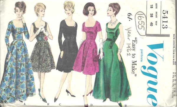 1962-Vintage-VOGUE-Sewing-Pattern-B38-DRESS-1655-262447992168