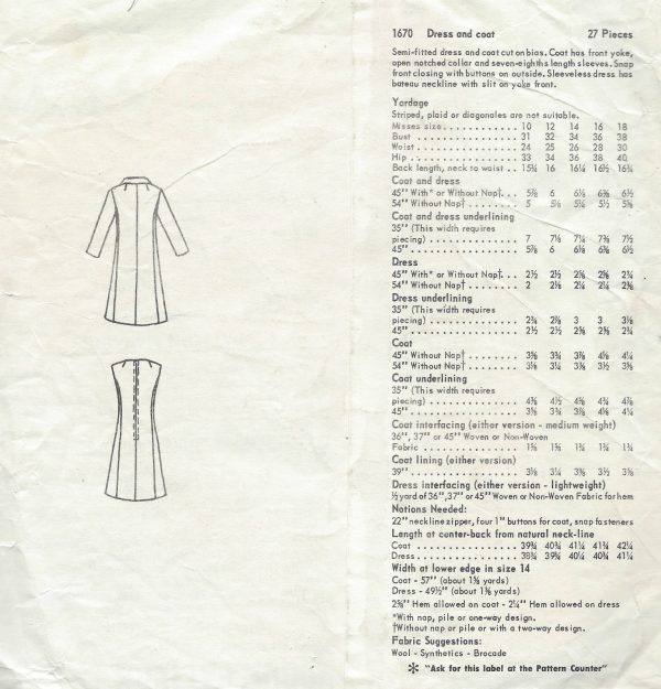 1967-Vintage-VOGUE-Sewing-Pattern-B34-COAT-DRESS-1340R-By-IRENE-GALITZINE-251703190678-2