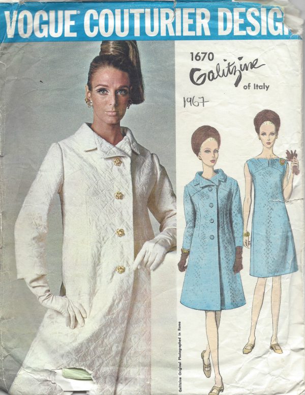 1967-Vintage-VOGUE-Sewing-Pattern-B34-COAT-DRESS-1340R-By-IRENE-GALITZINE-251703190678