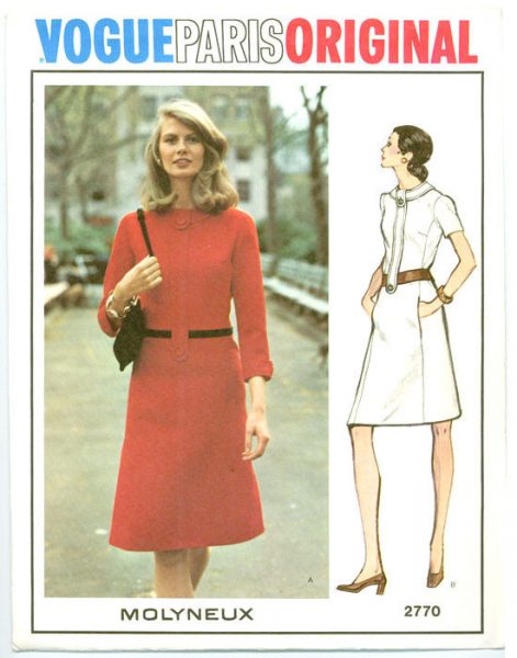 1972-Vintage-VOGUE-Sewing-Pattern-DRESS-B38-1693-By-Molyneux-262557450258